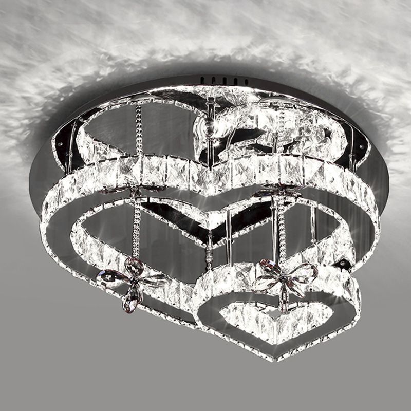 Corazón contemporáneo Flush Lighting Crystal 2 Luz de techo de luz de luz