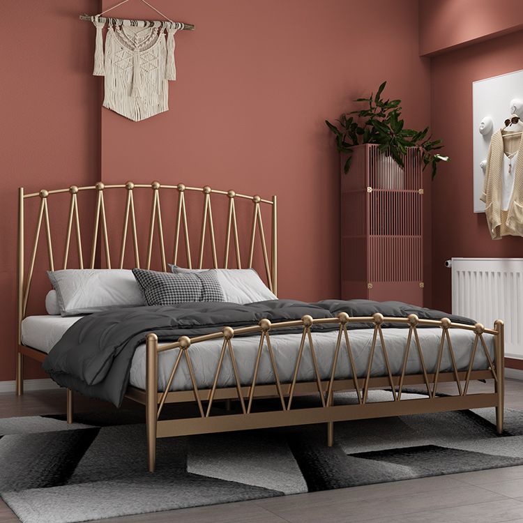 Metal Open-Frame Bed Modern & Contemporary Standard Bed with Arched Headboard