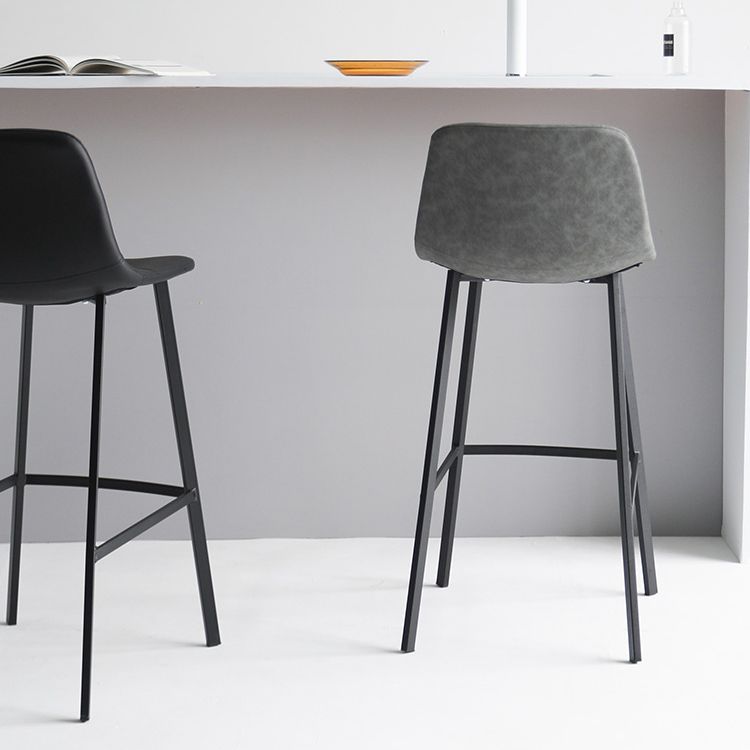 Modern Style Bar-stool PU Leather Counter Bar Stool with Metal Legs for Restaurant