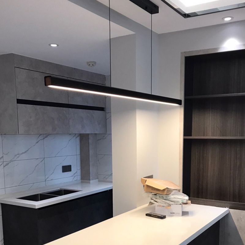 Moderno LED Techo colgante Luz de comedor Lámpara colgante rectangular simple