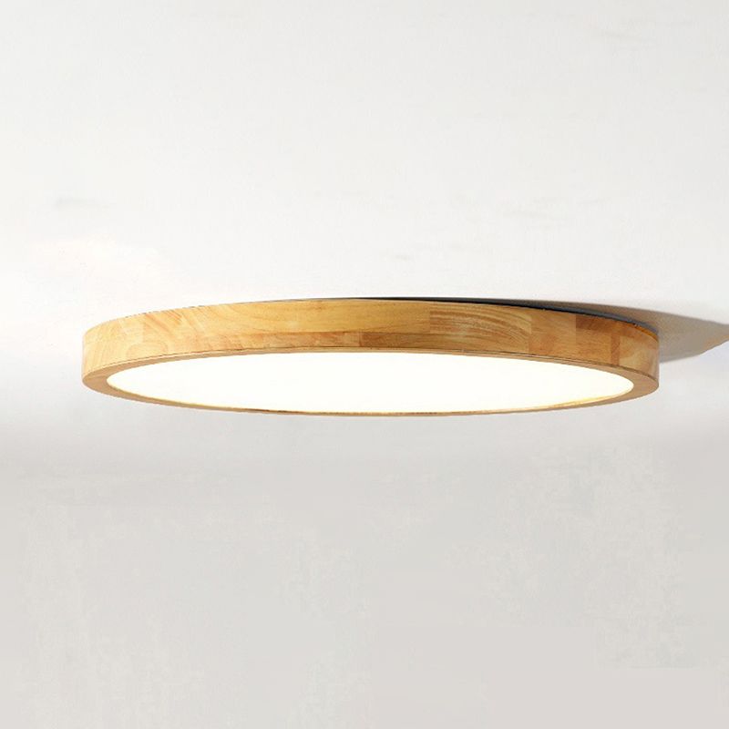 Geometrische Woonkamer Flush Fixture Houten Moderne Plafond Licht LED Flush Mount, Beige
