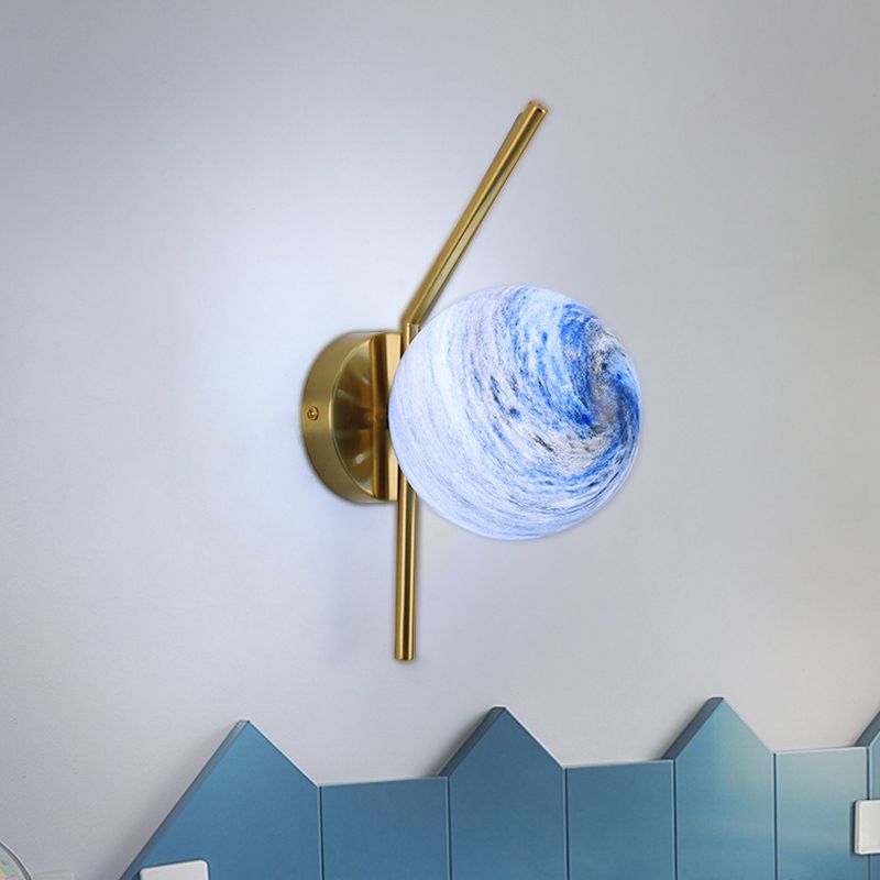 Modernist Wall Sconce Spherical Glass Wall Light Fixture for Dining Room