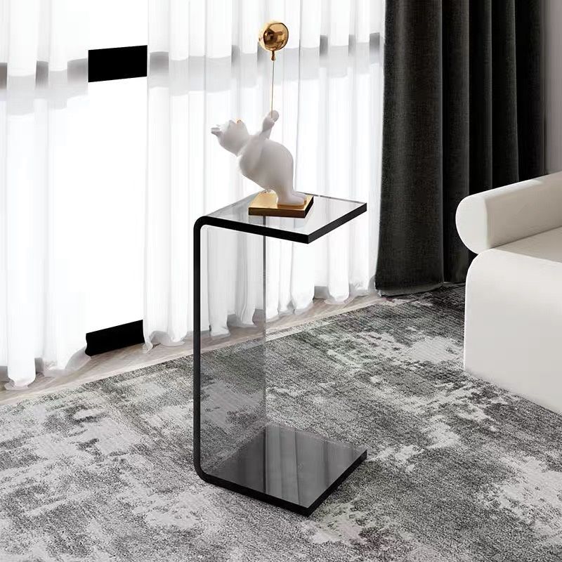 11" Wide Glam Side Table Acrylic Pedestal Accent Side Table for Bedroom