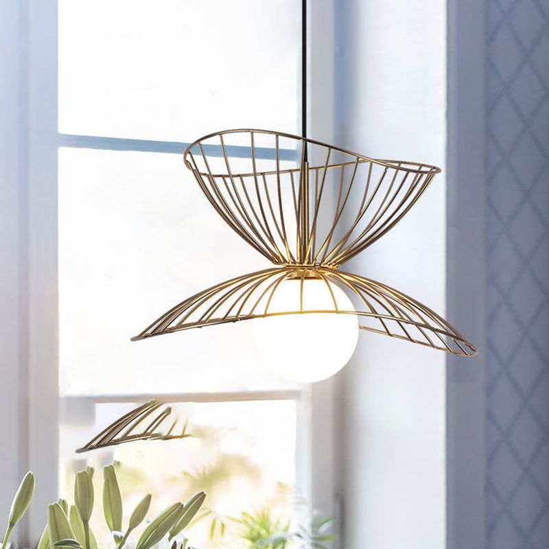 Sala da pranzo in gabbia a ciondolo lampada a loft in stile loft metallo a 1 luci di goccia