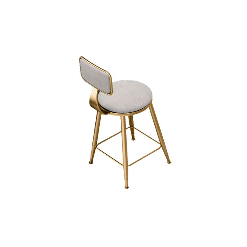 Upholstered Dining Chairs Round Armless Chairs with Metal Base