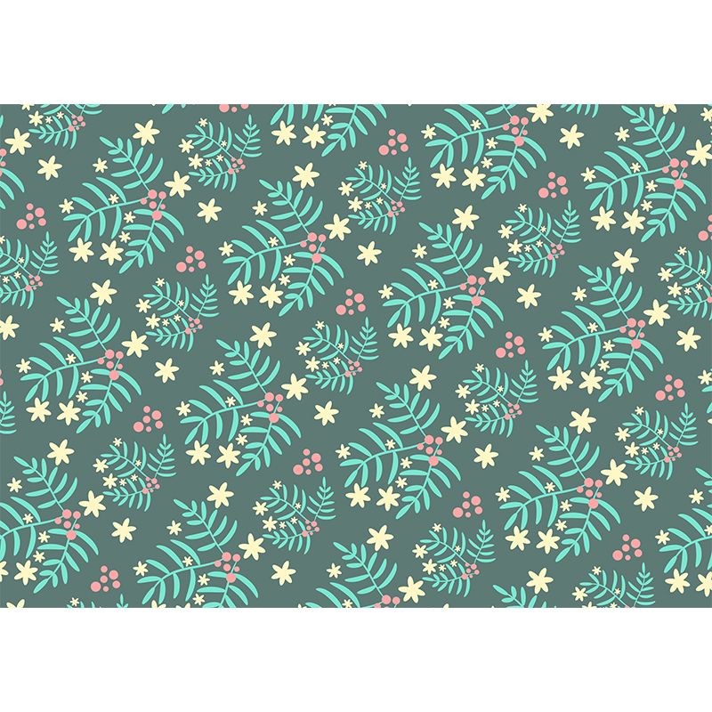 Modern Illustration Mural Wallpaper Plants Environment Friendly Bedroom Wall Mural