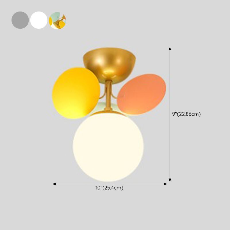 Modern Simple Ball Shape Ceiling Light with Glass Shade for Living Room