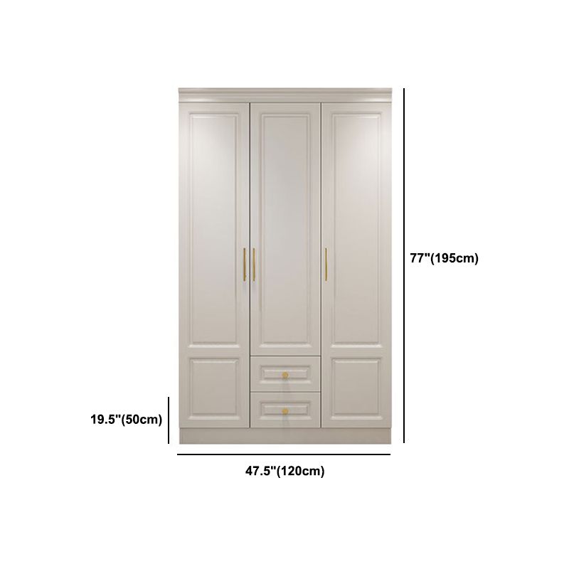 Modern Style Wooden Wardrobe White Colour Soft Close Drawer Wardrobe Closet