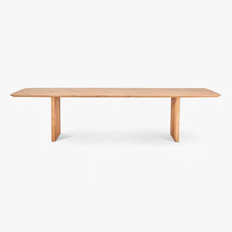 Mesa de comedor Simplicidad de madera sólida Mesa de doble pedestal de madera para comedor