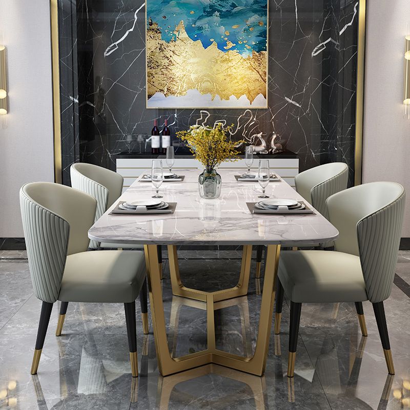 Scandinavian 1/4/5/7 Pcs Dining Chairs Set Sintered Stone Dining Table Set