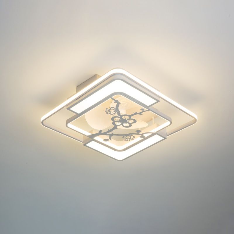 Lampada per ventola a soffitto moderna Nordic Acrilico da letto da letto Soggiorno semifulò la luce del soffitto