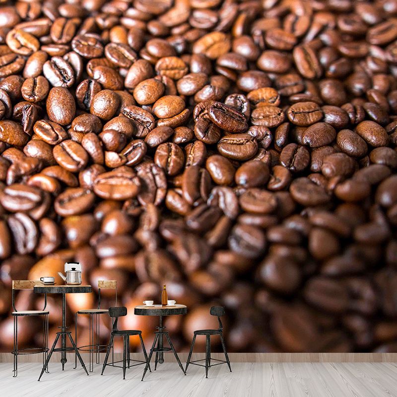 Minimalism Coffee Beans Mural Photography Wall Covering for Coffee Shop
