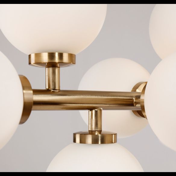 Opal Glass Bubbles Island Lighting Minimalistic Gold Suspension Lamp for Dining Room