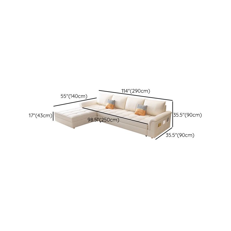 Modern Styled Metal Frame Sleeper Sofa Upholstered Square Arms Sofa Bed