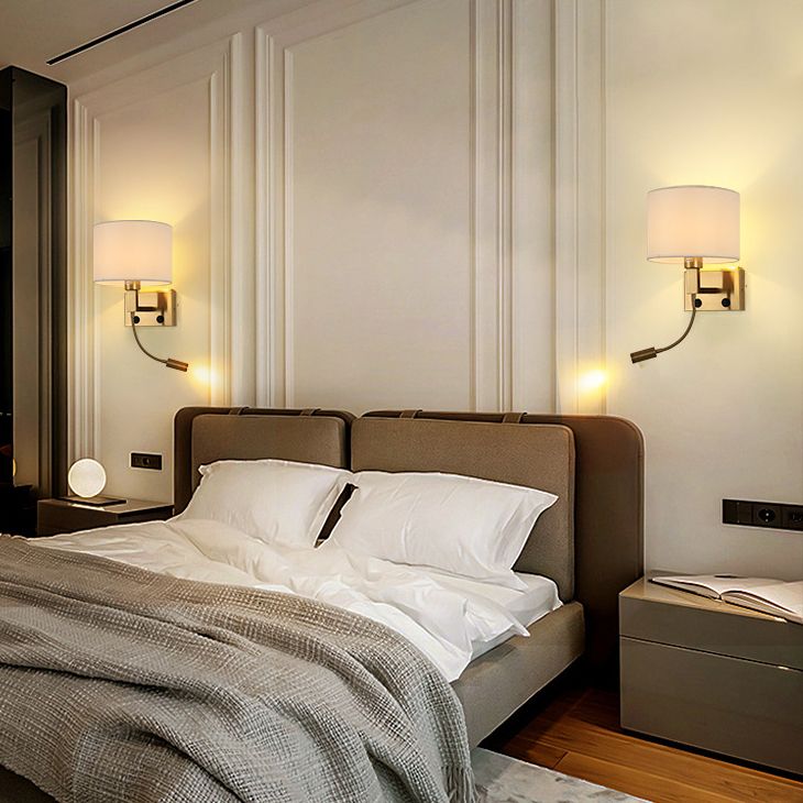 Geometric Wall Lighting Modern Fabric 2 Lights Wall Sconces for Bedroom