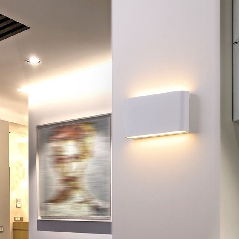 LED Wall Lamp Modern Simple Wall Mount Lamp with Glass Shade for Bedroom