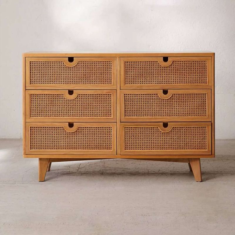 Modern Accent Chest Rectangle Side Cabinet with Natural Finish