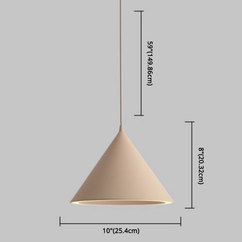 Conical Pendant Lighting Fixture Minimalist Style LED Metal Hanging Ceiling Light