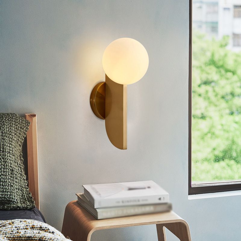 Ball Wall Sconce Lighting Modern Style Glass 1 Light Wall Mounted Light
