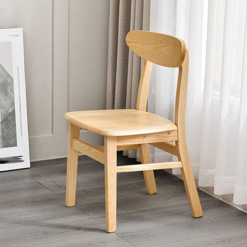 Open Back Dining Side Chair Contemporary Solid Wood Dining Chair