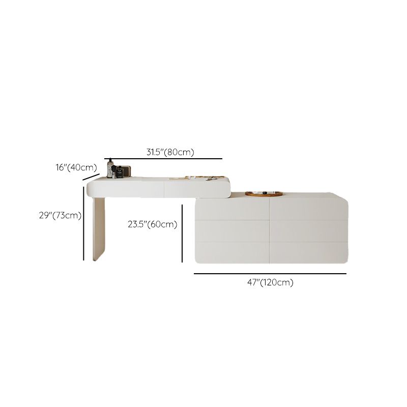 Contemporary Lighted Mirror Vanity Tables Bedroom Makeup Vanity Desk Table with Drawer