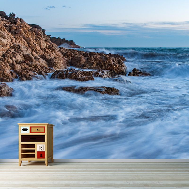 Beautiful Sea Mural Decal Decorative Modern Style Moisture Resistant for Sitting Room