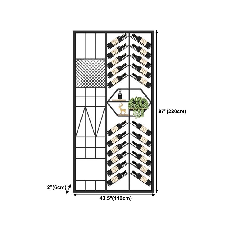 Industrial Floor Wine Rack Bottle Wine Rack Metal Bottle Holder in Black