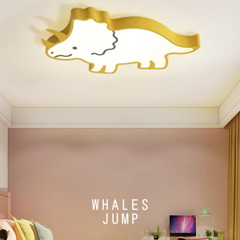 Éclairage encastré dinosaure 1 lumière acrylique enfants plafonniers encastrés pour chambre d'enfants