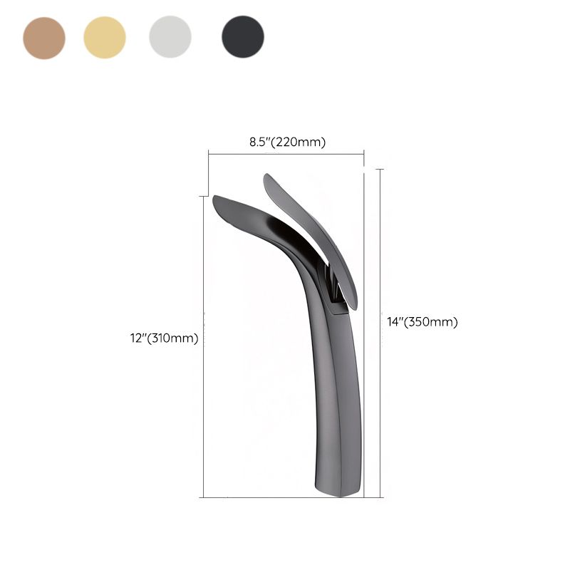 Brass 1 Hole Basin Faucet Lever Handle Sink Faucet Circular Modern Faucet for Bathroom