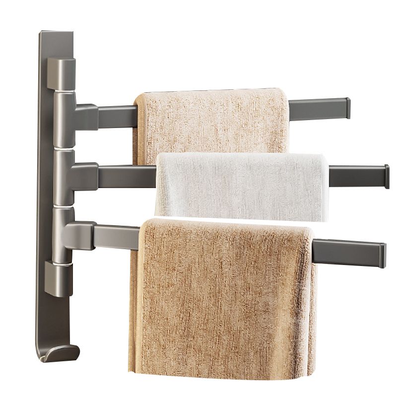 Contemporary Gray Bathroom Accessory Set Aluminum Towel Bar