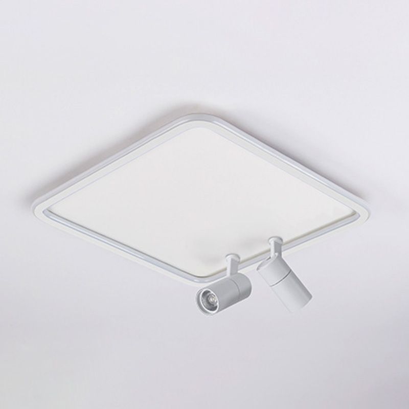 Projecteur de plafond affleurant pour salon, cadre en aluminium blanc, luminaire sur rail LED