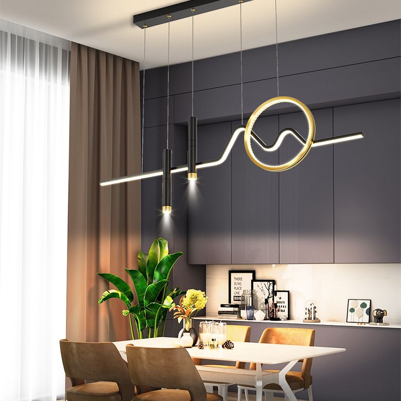 Luce a ciondolo dell'isola a led in ferro battuto nella moderna luce del soffitto acrilico in stile creativo per sala da pranzo
