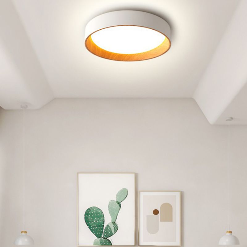 Acrylic White LED Flush Mount in Modern Concise Style Wrought Iron Circular Ceiling Fixture