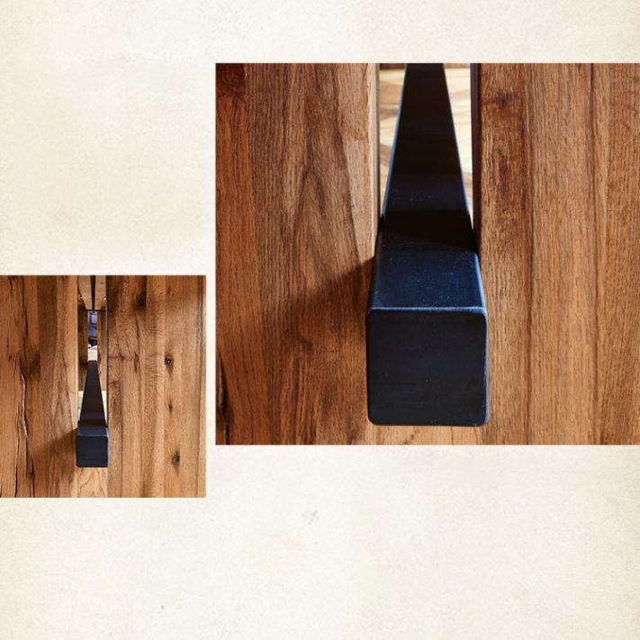 Modern Pine Wood Table in Brown for Restaurant Rectangle Table with Trestle Base