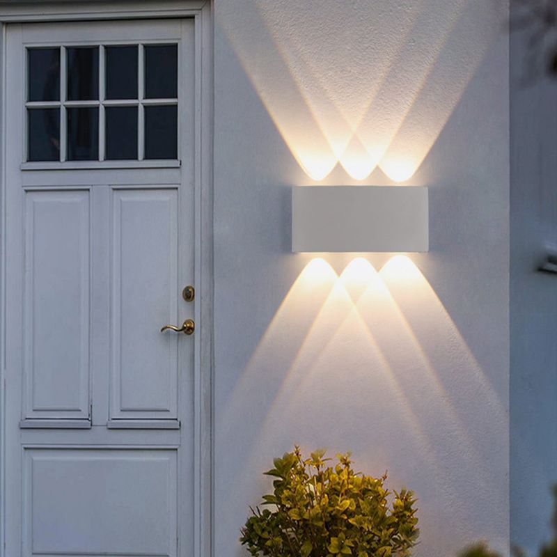 Multi Lights Rectangular Wall Washer Sconce Modern Style Metal Wall Lighting