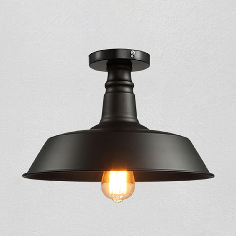 Montaje de techo de metal industrial Chandelier 1 Luz de techo de montaje en semi-ras de acero en forma de barra interior