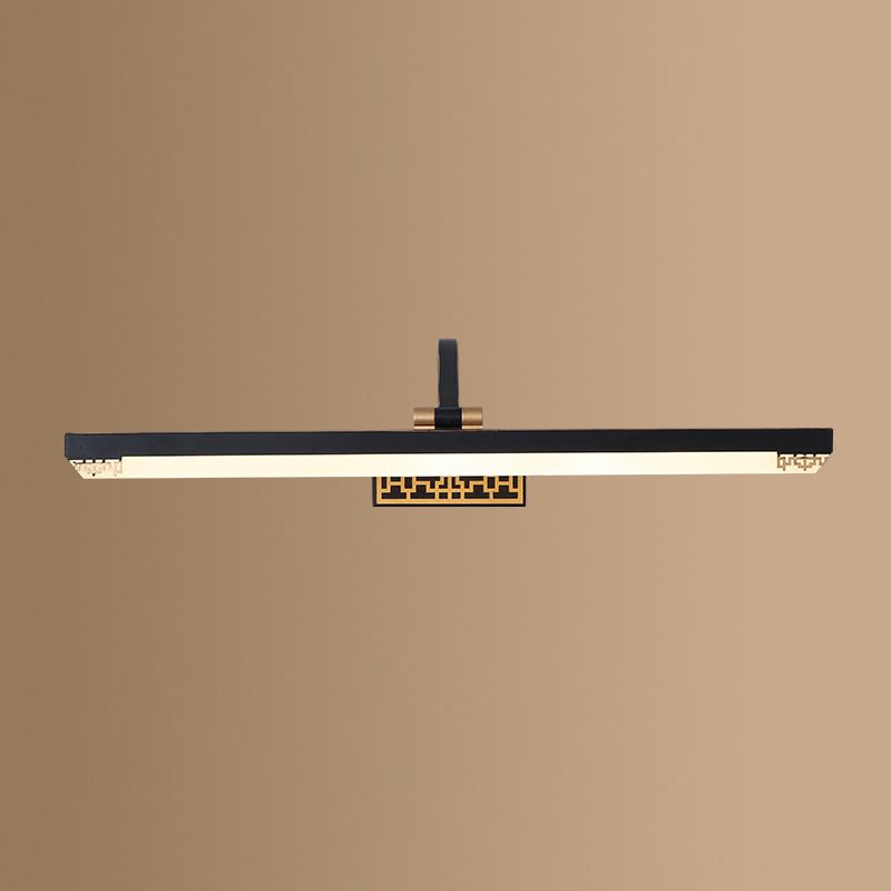 Obelle linéaire Mall Murce moderne 1 Miroir lumineux Miroir mural Moup Light Aymat en noir