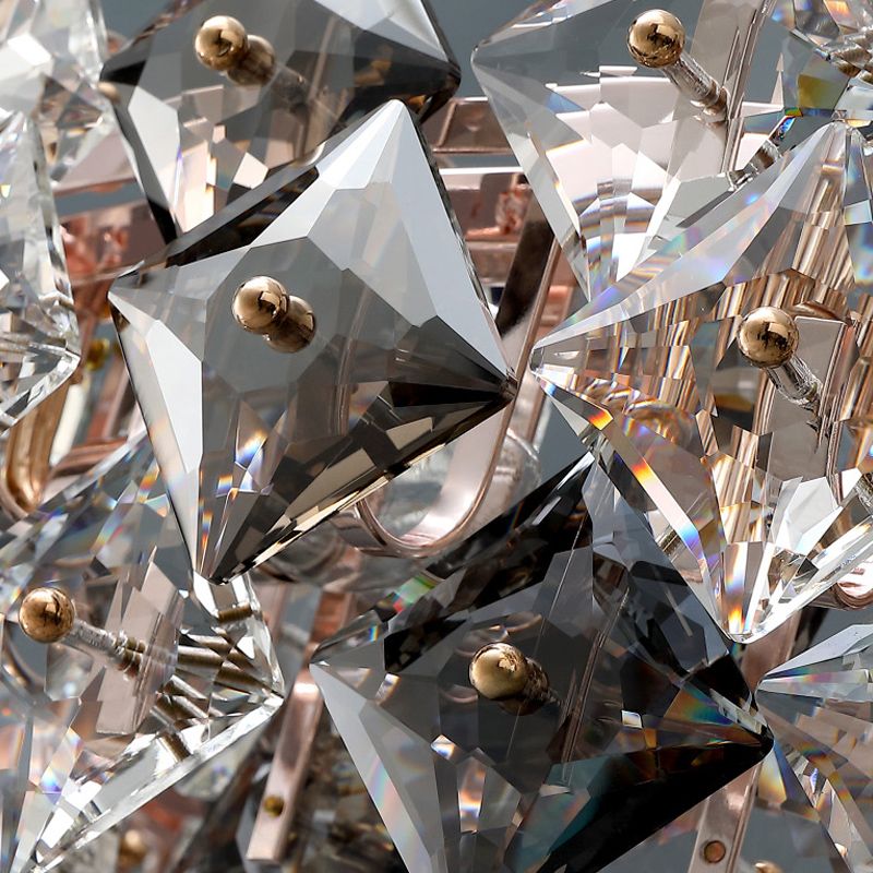 Geometric Pendant Lights Modern Crystal Pendant Lighting Fixture in Grey