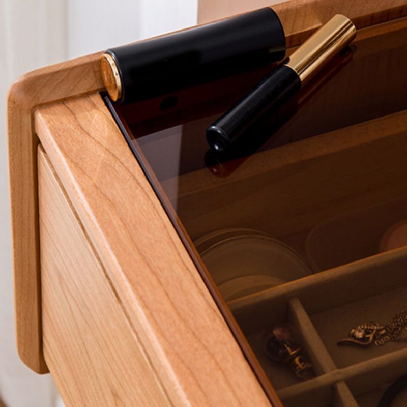 Brown Makeup Vanity Desk 54.33" High Vanity Tables with Drawer