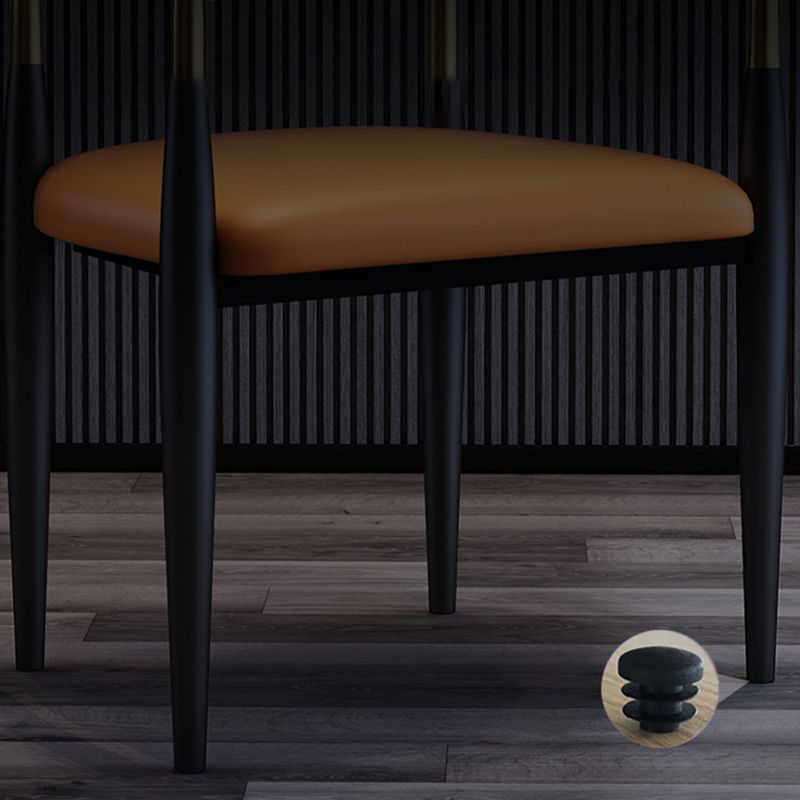 Metallic Finish Side Chair with Arms Metal Industrial Dining Chair