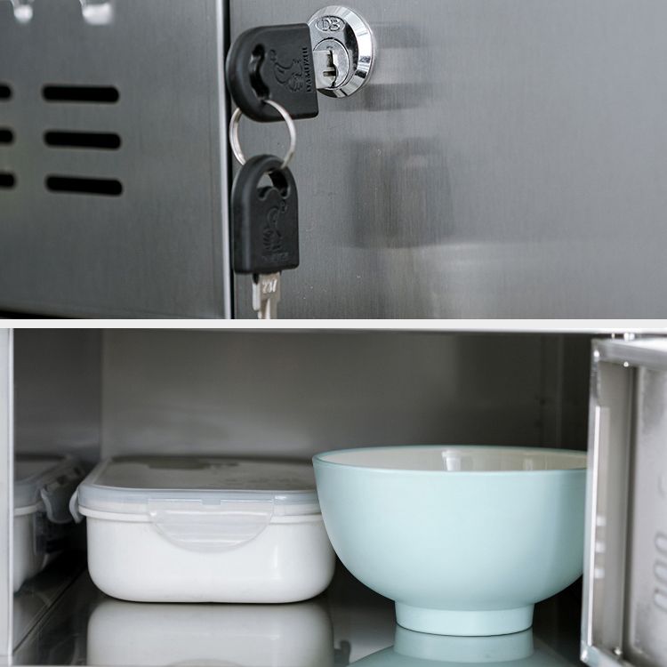 Metal Industrial Cabinet with Hinged Door Gray Steel Storage Cabinet for Bathroom