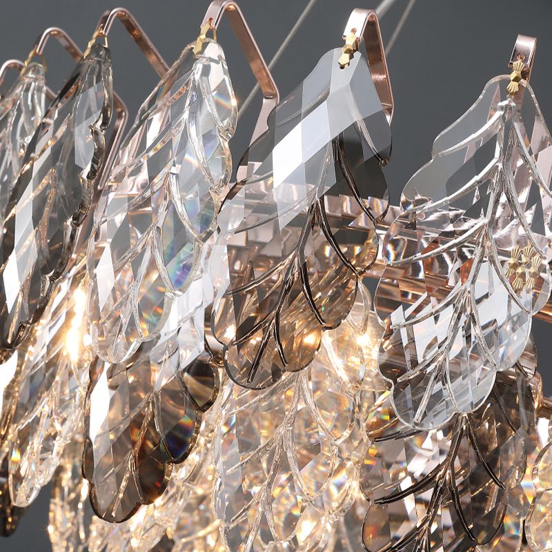 Luci a sospensione geometrica Modern Crystal Crystal Apparecchiatura dell'illuminazione a sospensione in grigio per soggiorno