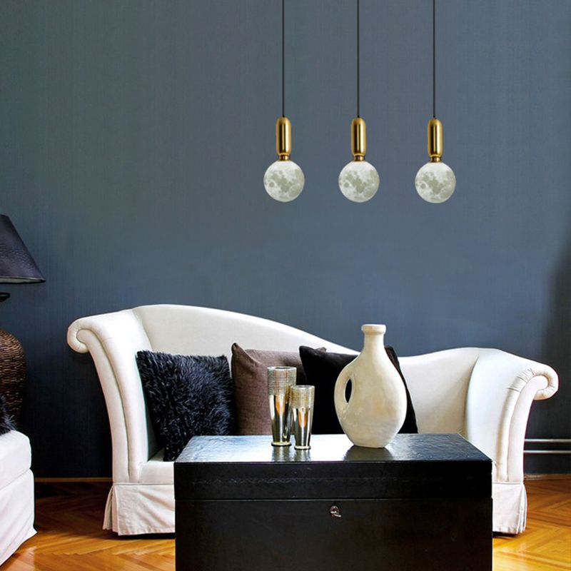 Modern Style Ceiling Light with Moon Design Glass Shape Cluster Lighting