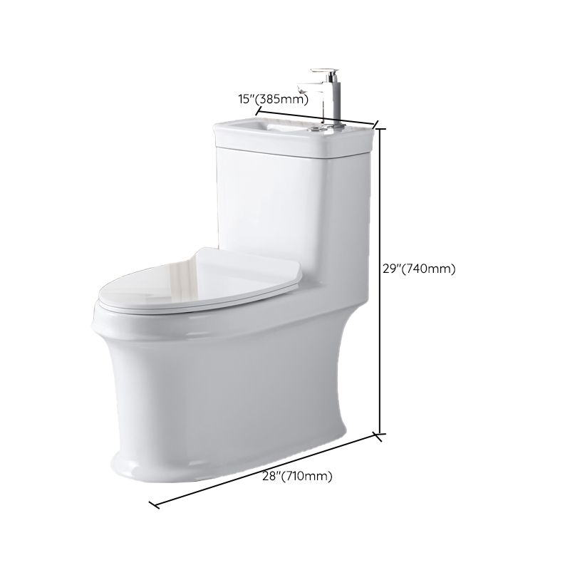 Contemporary Ceramic Toilet Bowl One Piece Skirted Urine Toilet with Seat