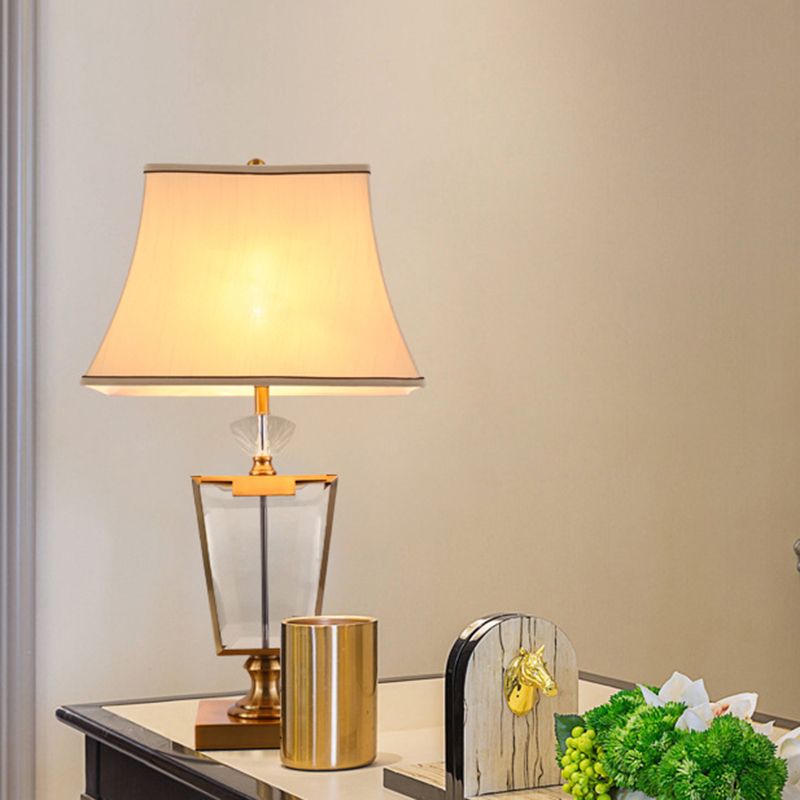 1 hoofd eetkamer tafel licht modernistische gouden kleine bureaubriek met bel -stofschaduw