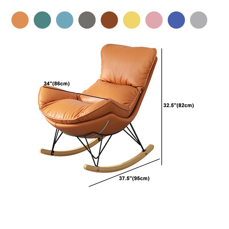 Solid Wood Rocking Chair Contemporary Rocker Chair with Padded Seat