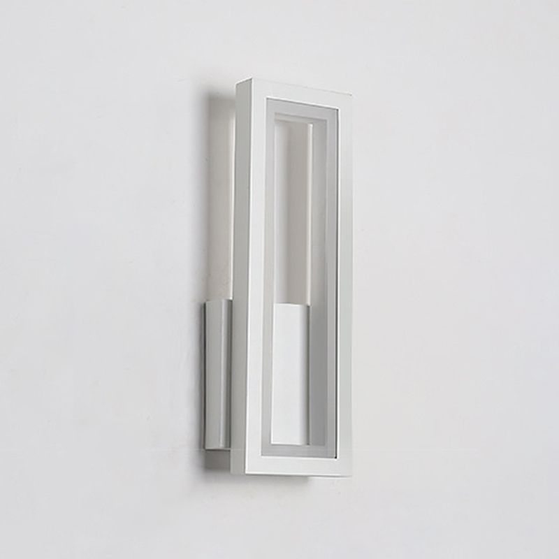 Lámpara de pared negra simple y moderna de vidrio rectangular simple