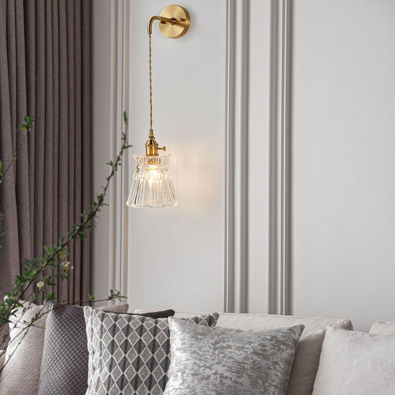 Nombra a campana a coste semplicità lampada a parete in ottone lampada da parete a 1 luce con design a interruttore rotante