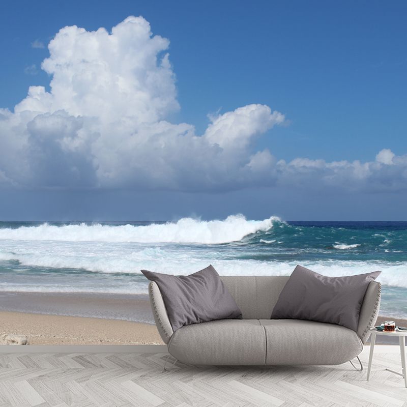 Sea Shore Mural Stain Resistant Meeting Room Wall Decor, Made to Measure