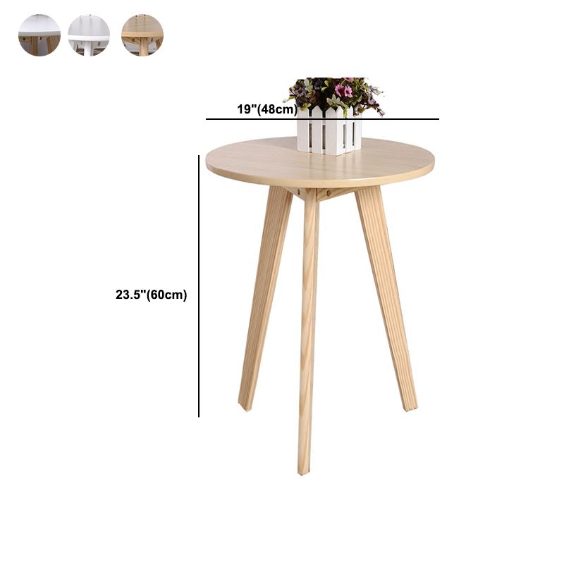 3 Legs Natural / White / Black Wooden Round Top Coffee Table